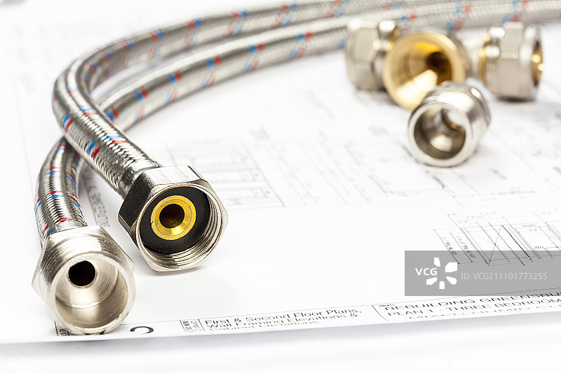 纸上的各种管道和工具图片素材