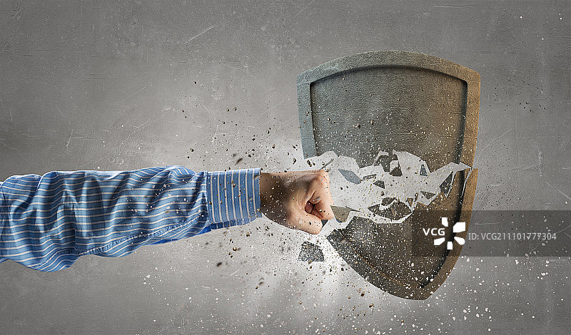 破碎的石盾概念图图片素材