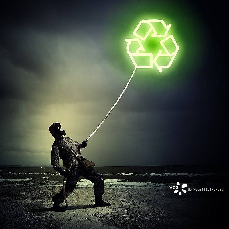 核能的未来：核背景下的潜行者，灾难与污染，回收概念图片素材