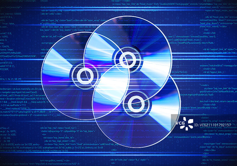 CD光盘，数字背景上的三个CD光盘合集图片素材