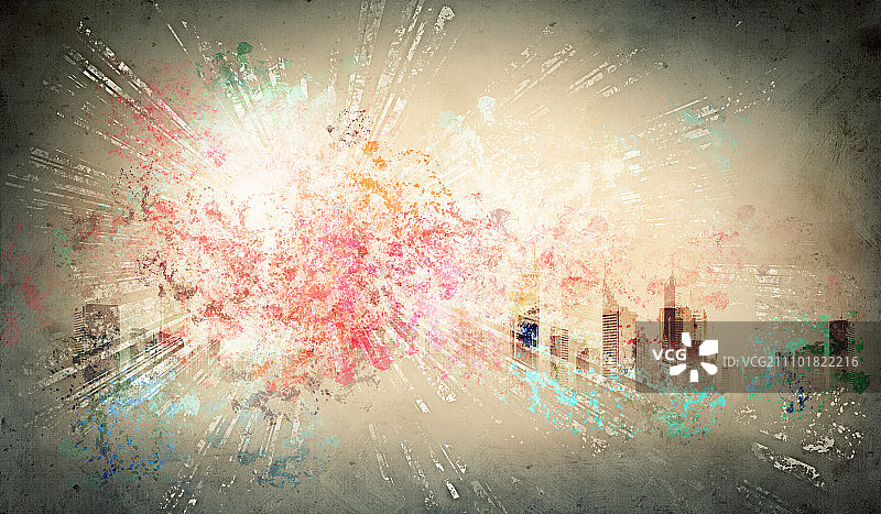 彩色抽象背景：音乐元素拼贴图片素材