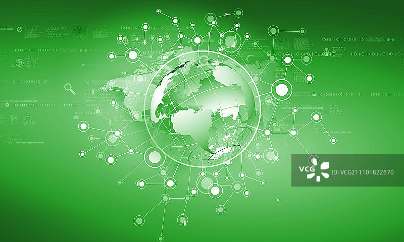 具有连接线的数字星球概念图像图片素材