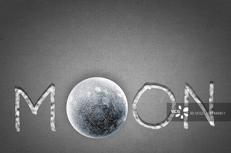 月亮文字：用月亮行星代替字母的单词图片素材
