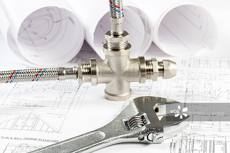 纸上的各种管道和工具图片素材