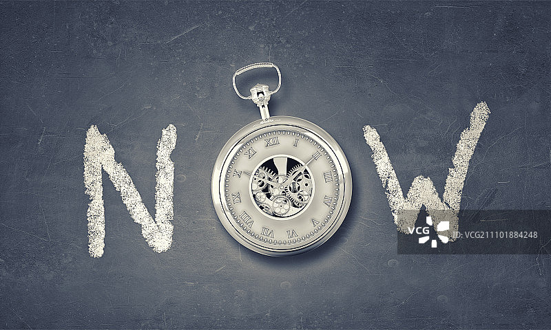 把握当下概念图，怀表代替字母图片素材