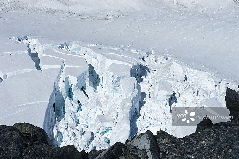 雪山，雪山景观与湛蓝天空图片素材