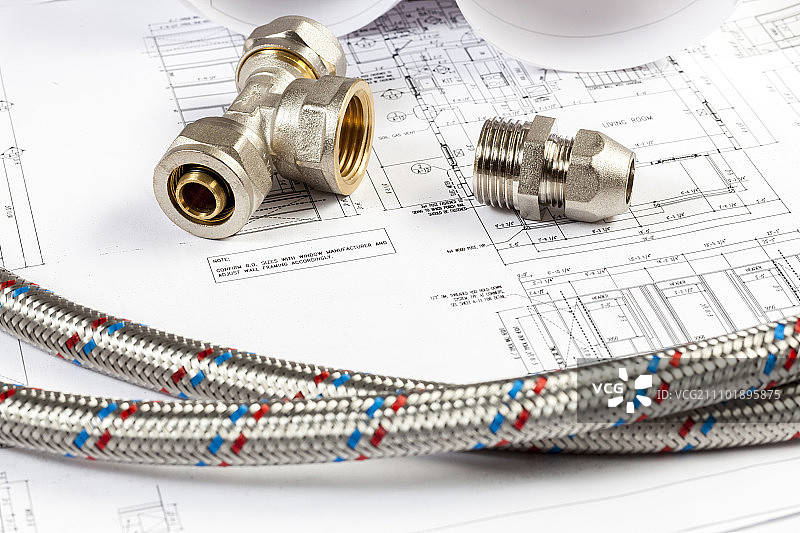 纸上的各种管道和工具图片素材