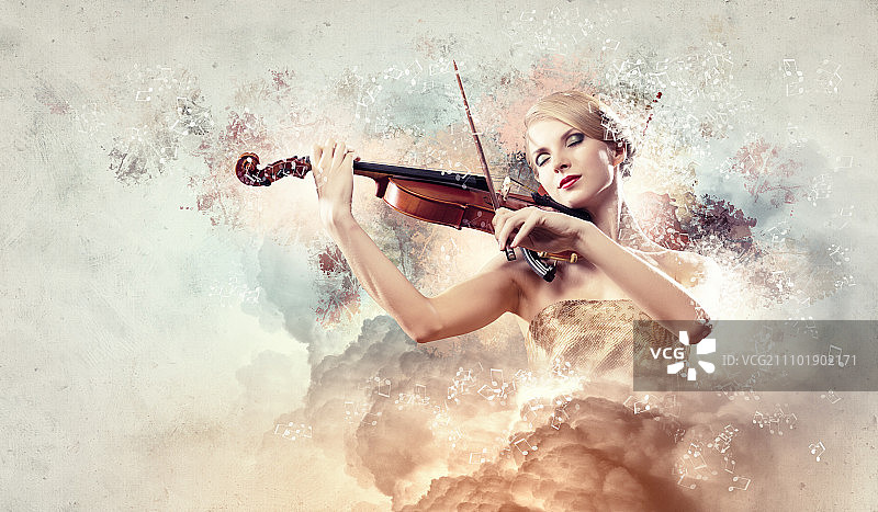 演奏小提琴的女人图片素材