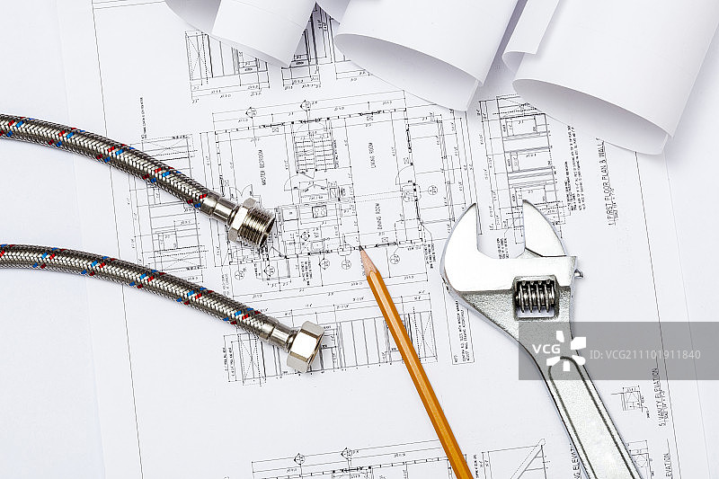 纸上的各种管道和工具图片素材