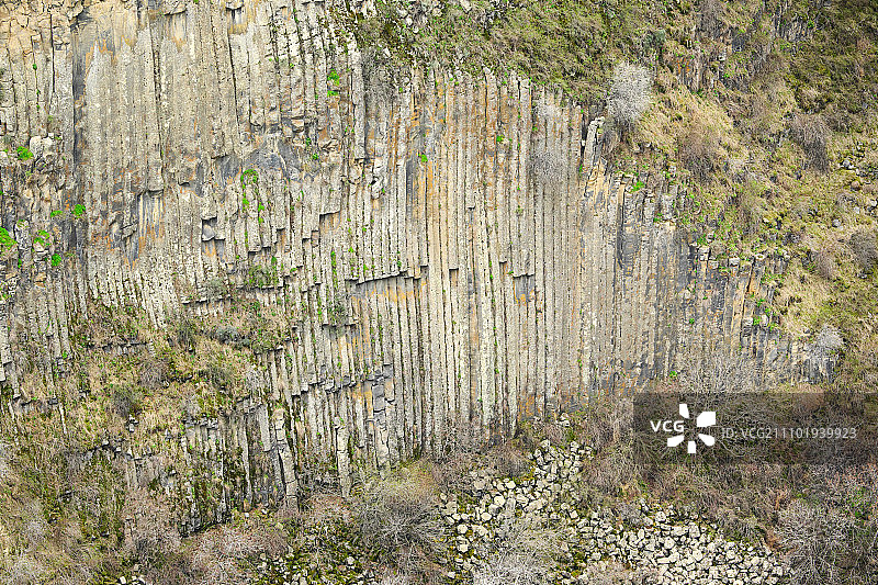 亚美尼亚的玄武岩柱地质构造图片素材
