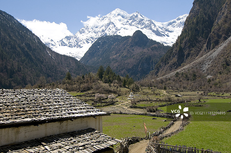 中国,云南省,雨崩村,上雨崩村,图片素材