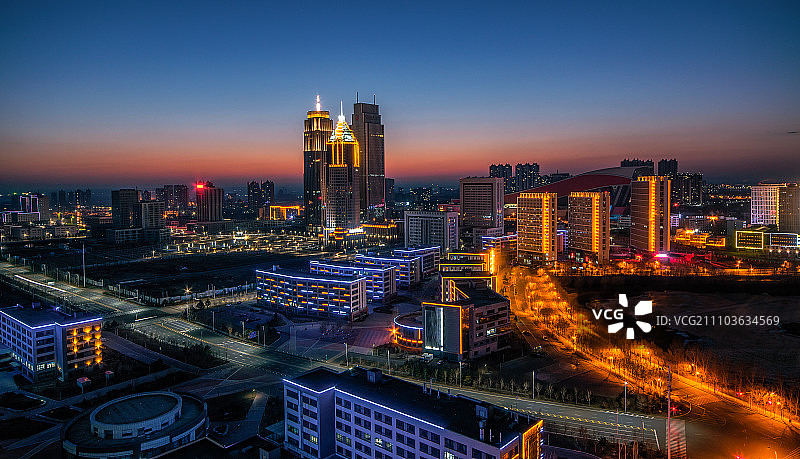 哈尔滨松北区夜色图片素材