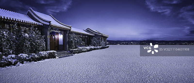 四合院雪景图片素材