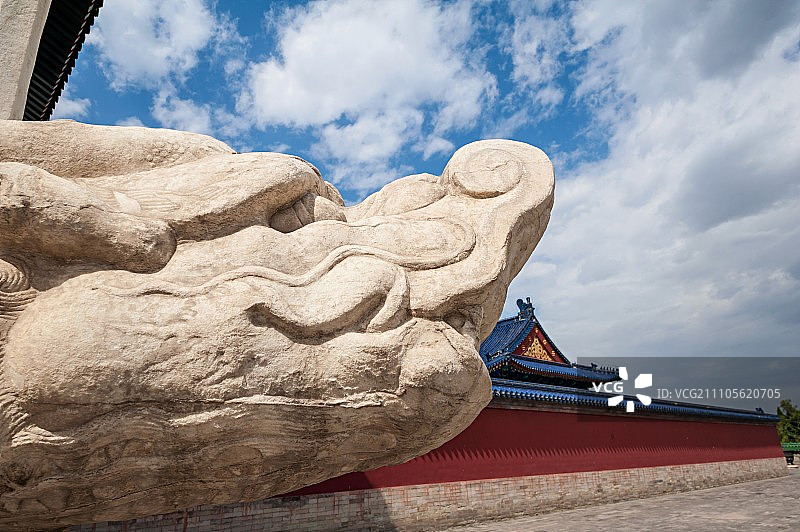 天坛的汉白玉龙头图片素材