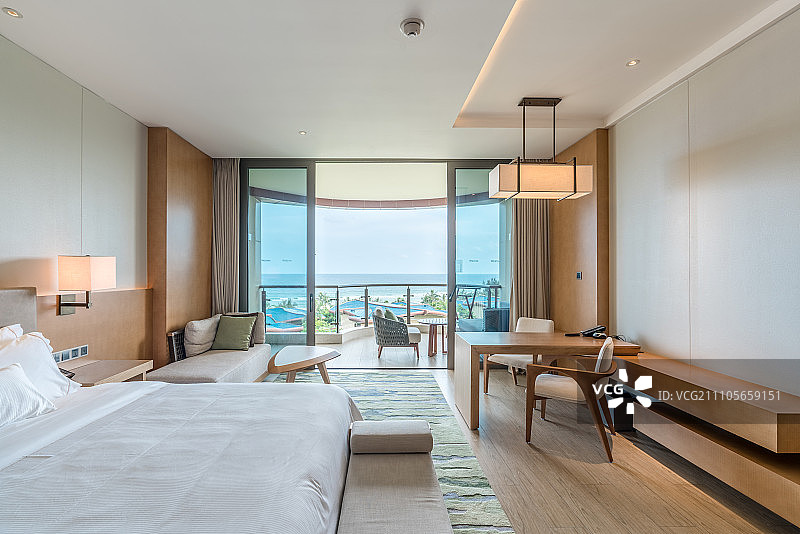 豪华酒店客房内景图片素材