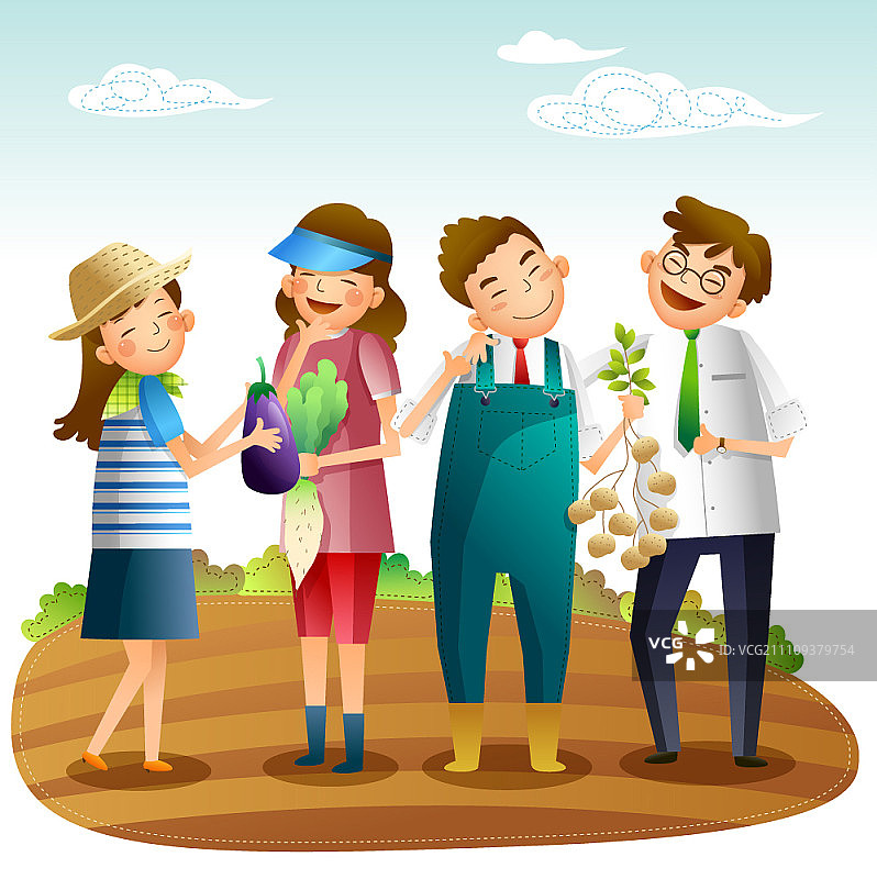 手捧庄稼微笑的年轻农民图片素材