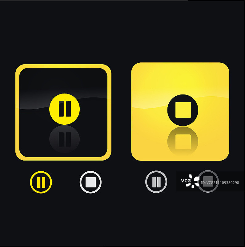 暂停和停止图标图片素材