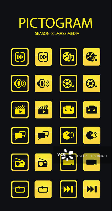 大众传媒图标集图片素材