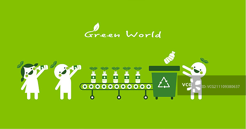 一起参与垃圾回收的家庭图片素材