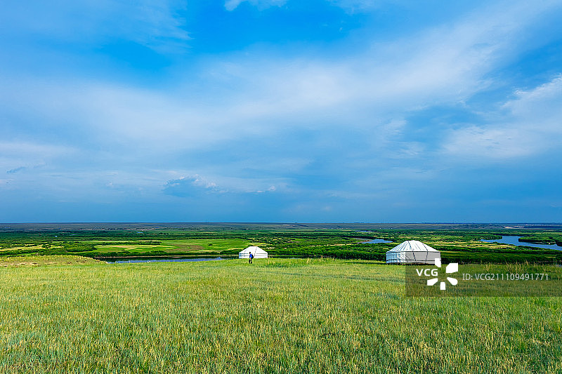 呼伦贝尔大草原白昼图片素材