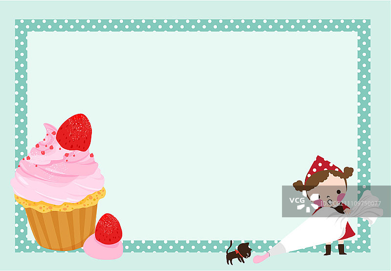 女孩制作纸杯蛋糕图片素材