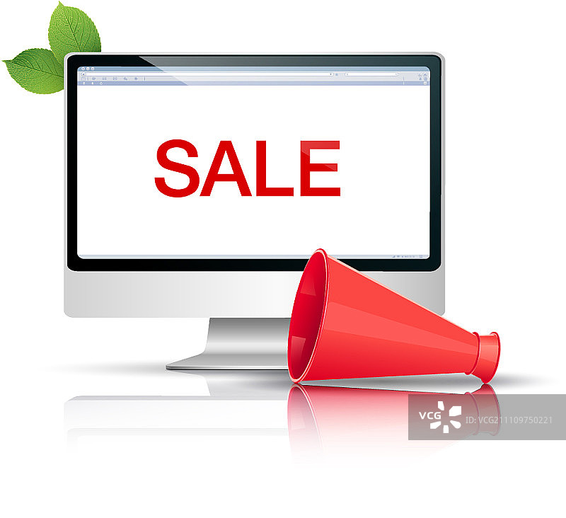 电脑屏幕上的促销标志图片素材