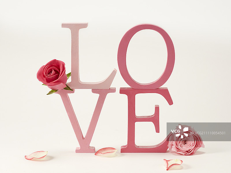 玫瑰爱心积木图片素材