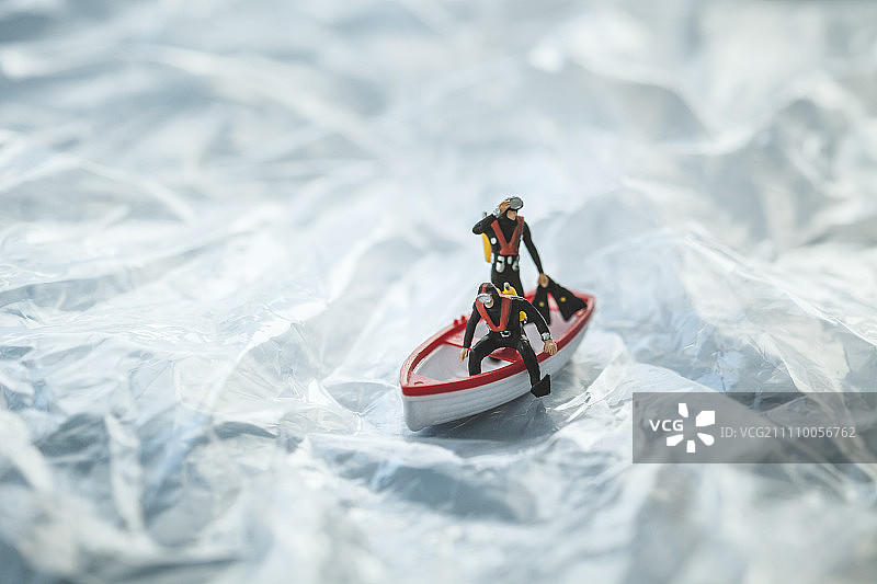 船上水肺潜水员的人物模型图片素材