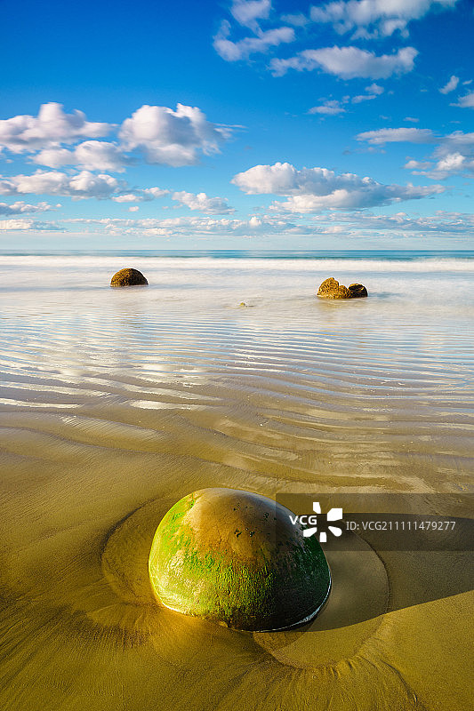新西兰南岛摩拉基大圆石图片素材