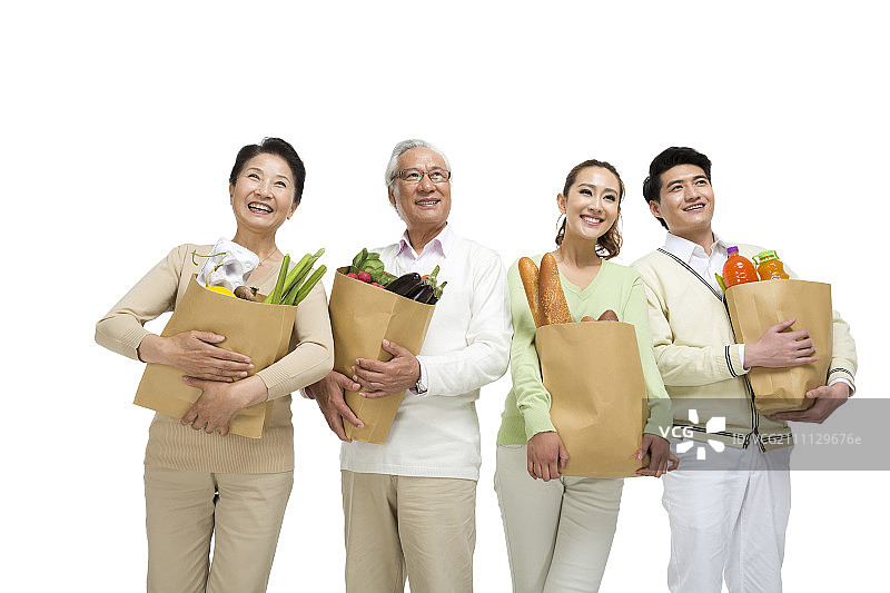 棚拍一家人购物图片素材