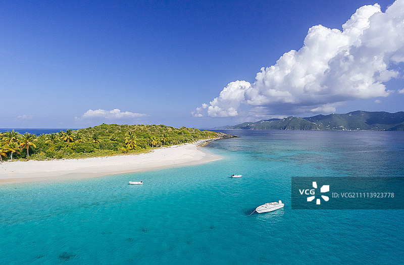 加勒比海英属维尔京群岛无人小岛的沙洲图片素材