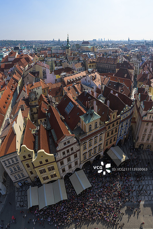 捷克共和国布拉格老城航拍图片素材