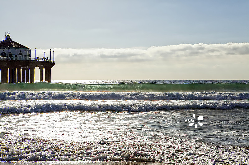 曼哈顿海滩码头风光图片素材