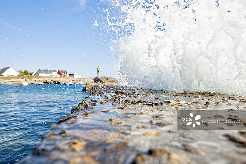 格鲁瓦岛的浪花景色图片素材