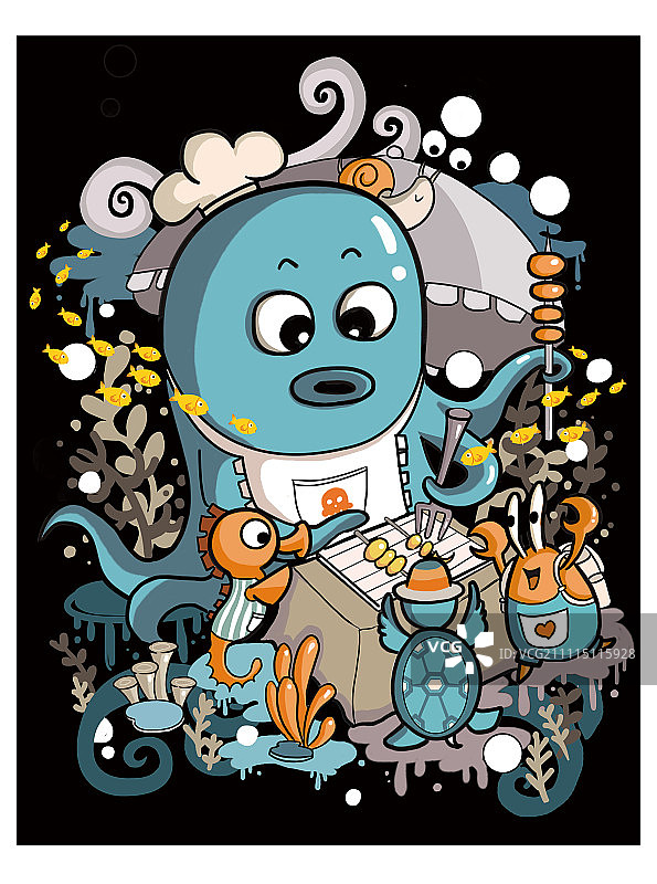 卖章鱼烧的章鱼哥图片素材