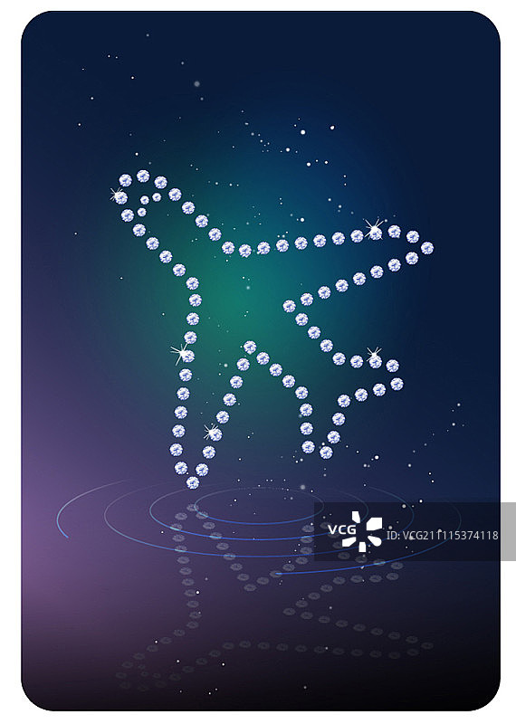 夜空背景上的点状飞机图标图片素材