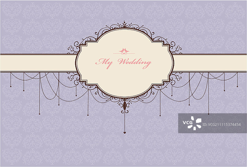 带吊灯的婚礼请柬卡图片素材