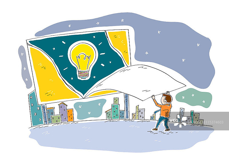 夜晚城市中广告牌上的灯泡图片素材