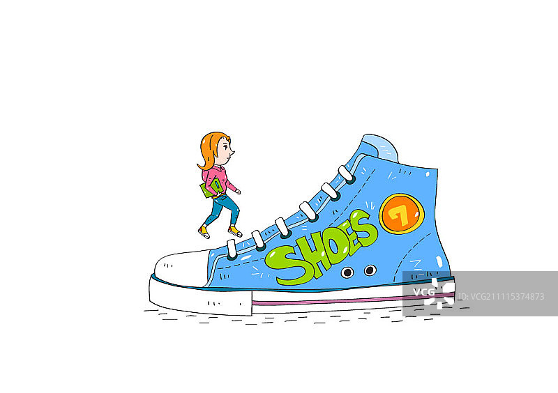 踩着运动鞋行走的女人图片素材