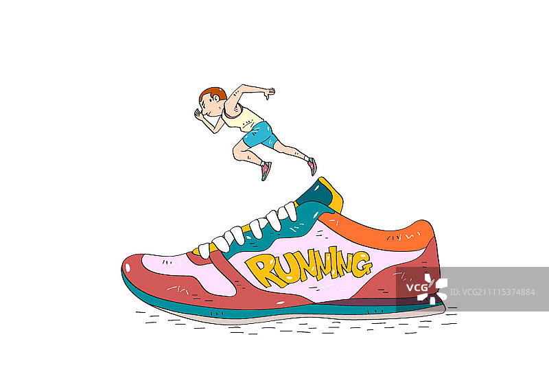 男人在跑鞋上方跑步图片素材