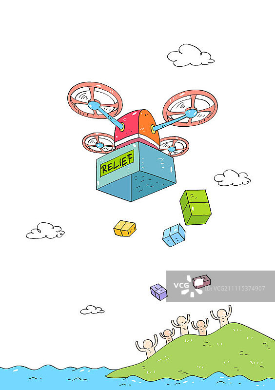 无人机运送救援物资图片素材