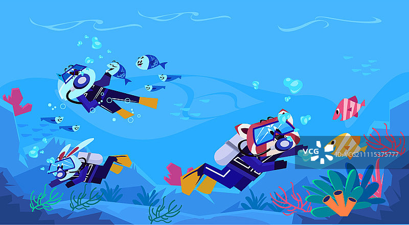 水肺潜水的动物图片素材