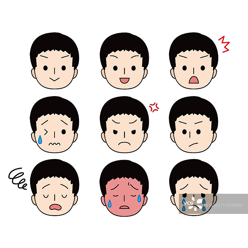 不同面部表情的角色图片素材