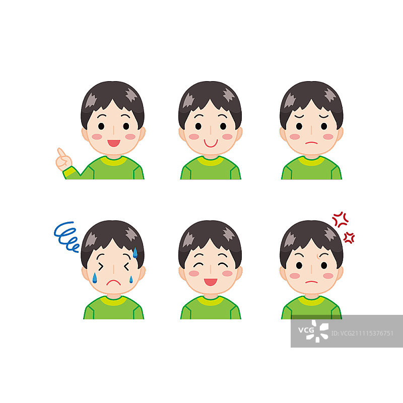 不同面部表情的角色图片素材