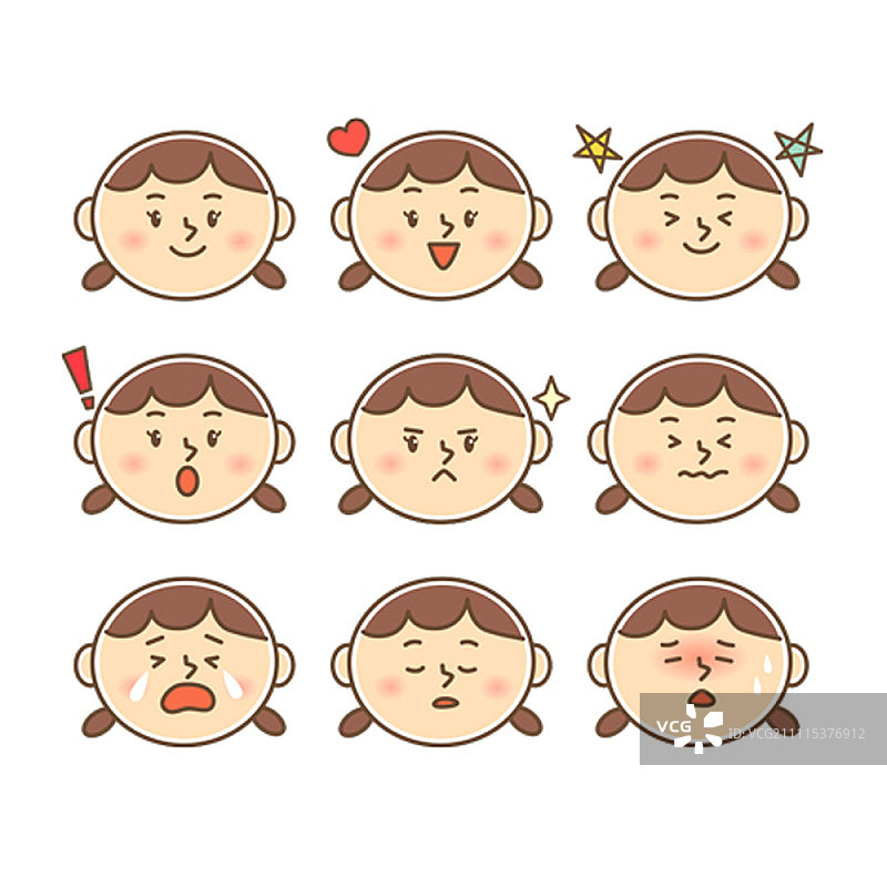 不同面部表情的角色图片素材