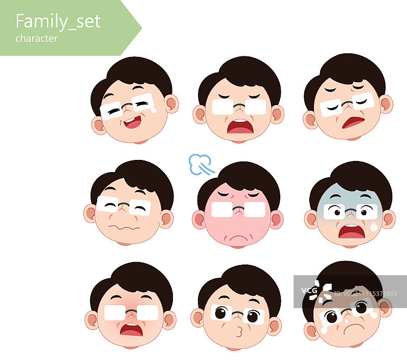 不同面部表情的角色图片素材