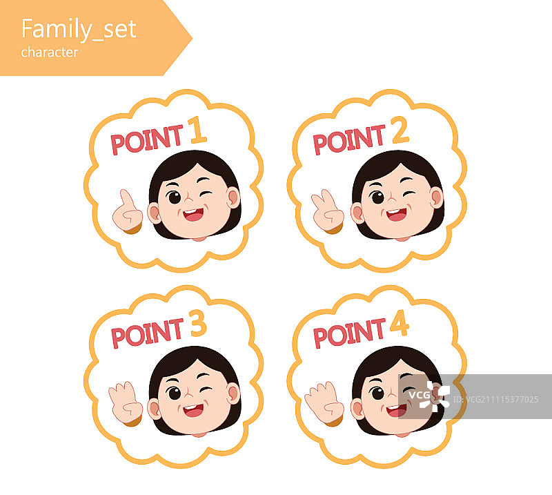 带手指符号的角色套装图片素材