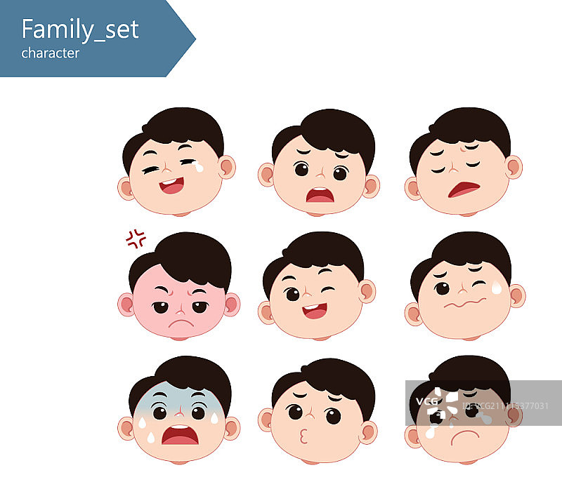不同面部表情的角色图片素材