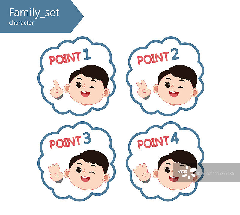 带手指符号的角色套装图片素材