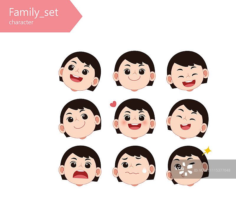 不同面部表情的角色图片素材